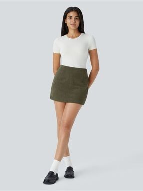 Aritzia Olive Green Mini Skirt